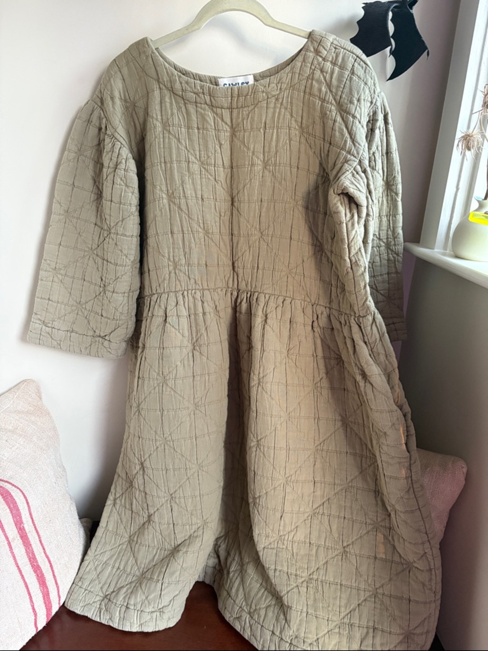 Quilted Olive Green Women’s Dress